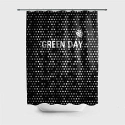 Шторка для душа Green Day glitch на темном фоне посередине, цвет: 3D-принт