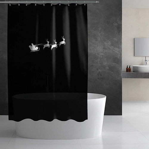 Шторка для ванной Санта Клаус - минимализм / 3D-принт – фото 2
