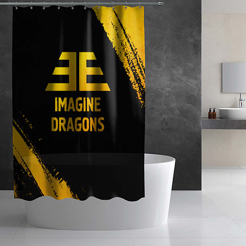 Шторка для ванной Imagine Dragons - gold gradient / 3D-принт – фото 2