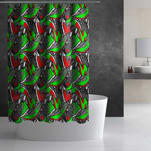 Шторка для ванной Разноцветные кеды / 3D-принт – фото 2