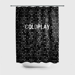 Шторка для душа Coldplay glitch на темном фоне посередине, цвет: 3D-принт