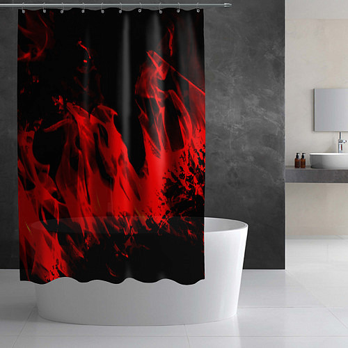 Шторка для ванной Красное пламя / 3D-принт – фото 2