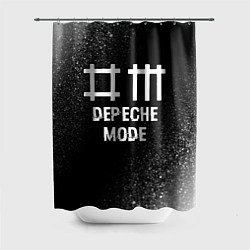Шторка для душа Depeche Mode glitch на темном фоне, цвет: 3D-принт