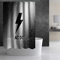 Шторка для душа AC DC glitch на светлом фоне, цвет: 3D-принт — фото 2
