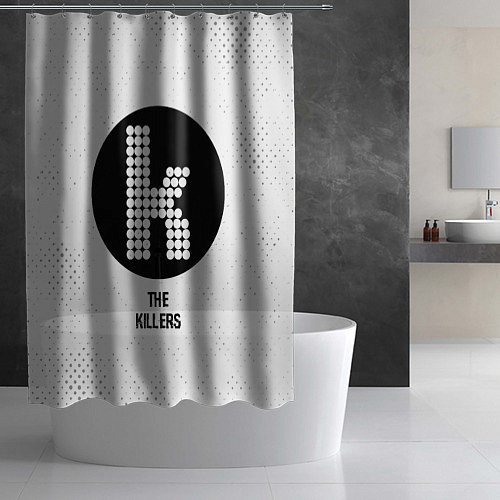 Шторка для ванной The Killers glitch на светлом фоне / 3D-принт – фото 2
