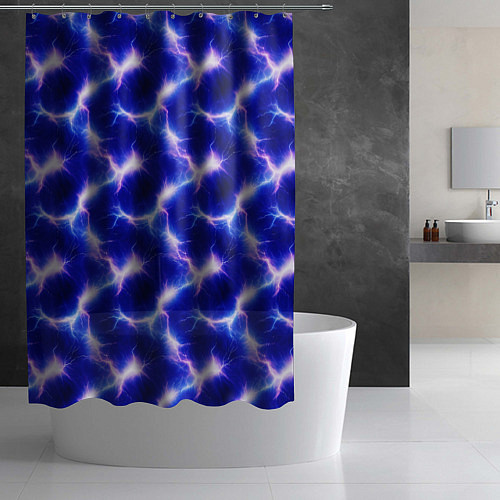 Шторка для ванной Разряд молний текстура / 3D-принт – фото 2