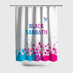 Шторка для ванной Black Sabbath neon gradient style посередине