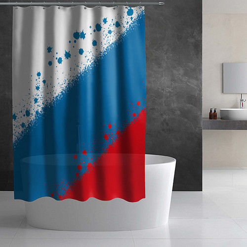 Шторка для ванной Российский триколор / 3D-принт – фото 2