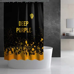 Шторка для душа Deep Purple - gold gradient посередине, цвет: 3D-принт — фото 2