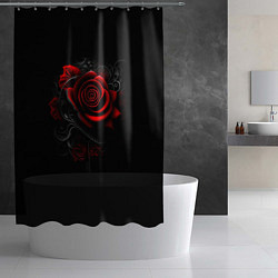 Шторка для душа Алая роза, цвет: 3D-принт — фото 2