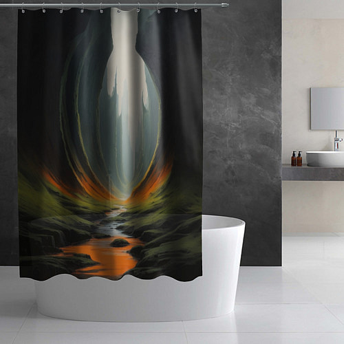 Шторка для ванной Природа на загадочной планете / 3D-принт – фото 2