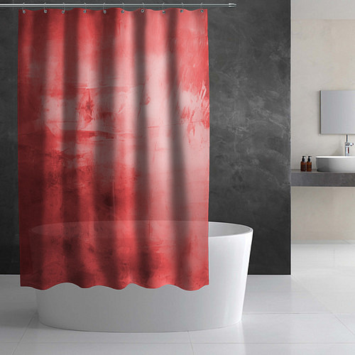 Шторка для ванной Красный гранж / 3D-принт – фото 2
