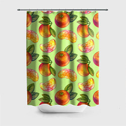 Шторка для душа Мандарины с дольками, цвет: 3D-принт