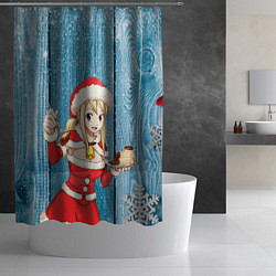 Шторка для душа Подарок от снегурочки, цвет: 3D-принт — фото 2