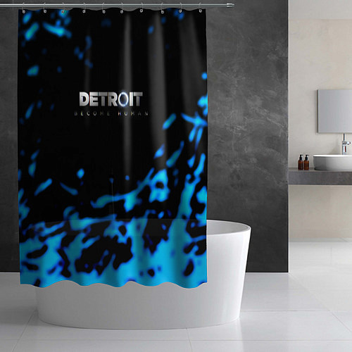 Шторка для ванной Detroit become human голубая кровь / 3D-принт – фото 2