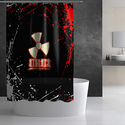 Шторка для ванной Stalker краски огненный / 3D-принт – фото 2