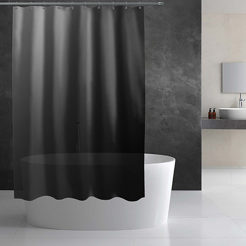 Шторка для ванной Черно-белый диагональный градиент / 3D-принт – фото 2