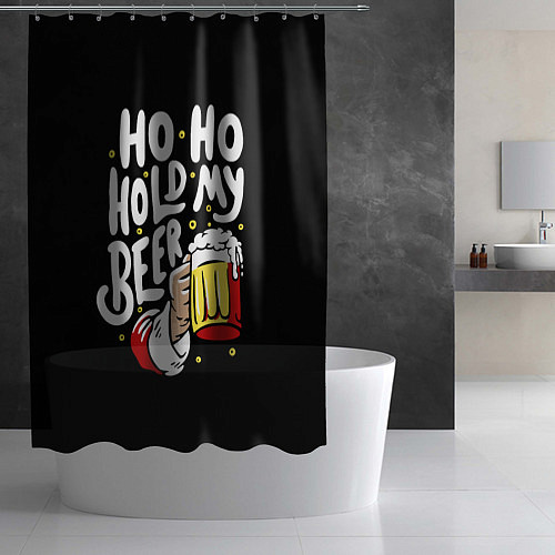 Шторка для ванной Ho - ho - hold my beer / 3D-принт – фото 2