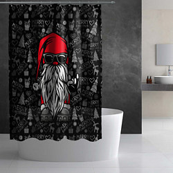 Шторка для душа Санта Клаус гном, цвет: 3D-принт — фото 2