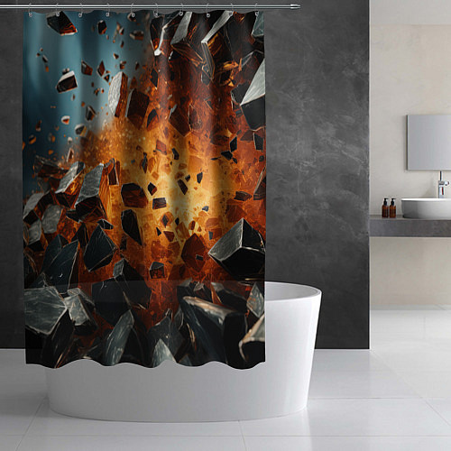 Шторка для ванной Большой взрыв камней / 3D-принт – фото 2