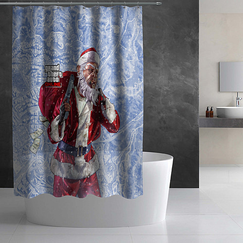Шторка для ванной GTA online - Новый год / 3D-принт – фото 2