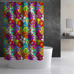 Шторка для душа Floral multicolour, цвет: 3D-принт — фото 2