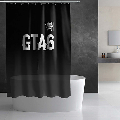 Шторка для ванной GTA6 glitch на темном фоне посередине / 3D-принт – фото 2