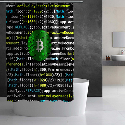 Шторка для ванной Bitcoin сатоши / 3D-принт – фото 2