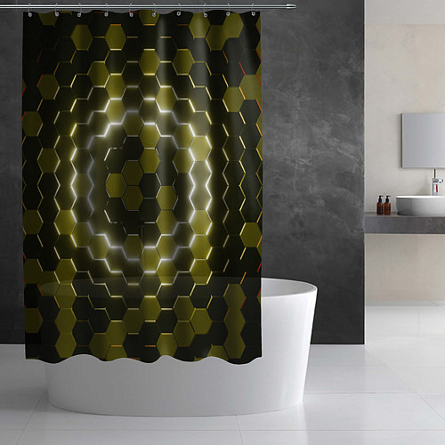 Шторка для ванной Гексагональная броня / 3D-принт – фото 2