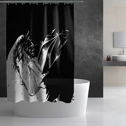 Шторка для ванной Берсерк Гатс в чёрных доспехах / 3D-принт – фото 2