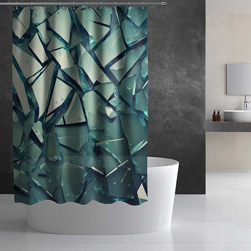 Шторка для ванной Битое стекло текстура / 3D-принт – фото 2