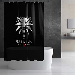 Шторка для душа The Witcher белое лого гейм, цвет: 3D-принт — фото 2