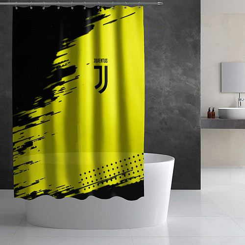 Шторка для ванной Juventus спортивные краски / 3D-принт – фото 2