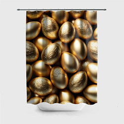 Шторка для душа Золотые Пасхальные яйца, цвет: 3D-принт