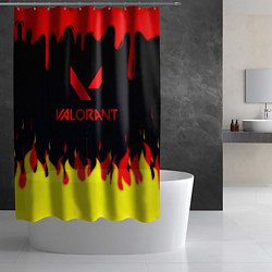 Шторка для душа Valorant flame texture games, цвет: 3D-принт — фото 2