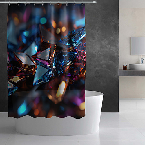 Шторка для ванной Разноцветные стекла / 3D-принт – фото 2