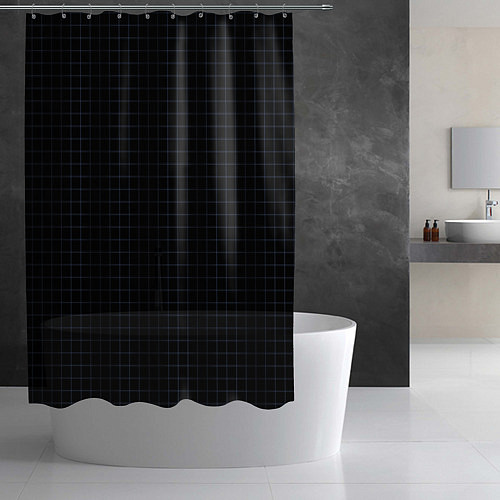 Шторка для ванной Строгий чёрный в клетку / 3D-принт – фото 2