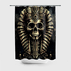 Шторка для душа Золотой череп Египетского фараона, цвет: 3D-принт