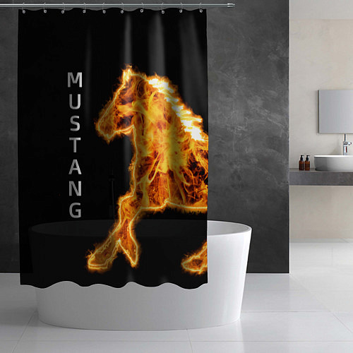 Шторка для ванной Mustang fire / 3D-принт – фото 2