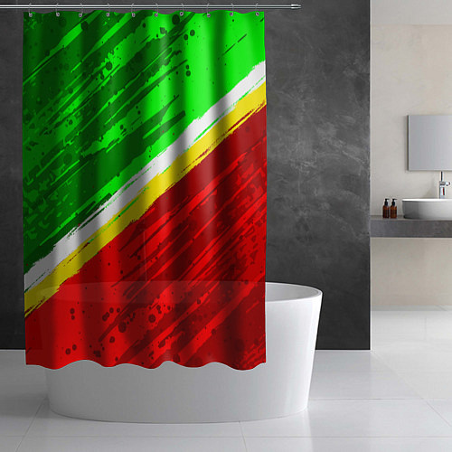Шторка для ванной Расцветка Зеленоградского флага / 3D-принт – фото 2