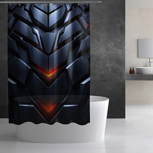 Шторка для ванной Объемная броня с ярким светом / 3D-принт – фото 2