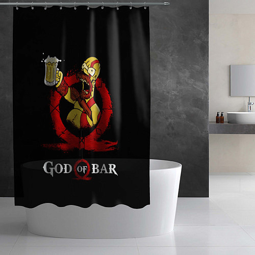 Шторка для ванной Бог бара / 3D-принт – фото 2