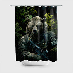 Шторка для душа Медведь солдат раненый, цвет: 3D-принт