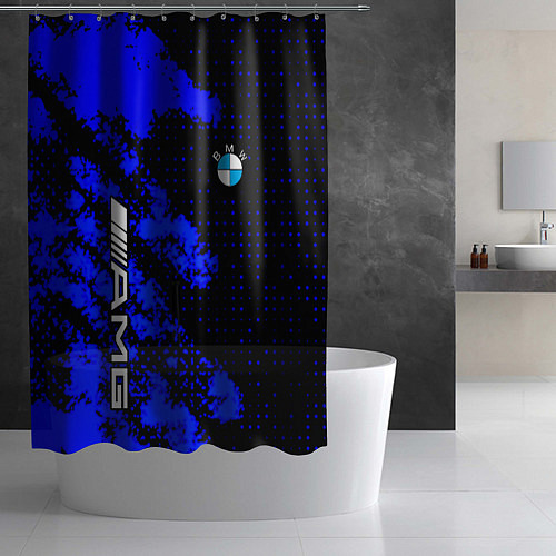 Шторка для ванной BMW sport amg colors blue / 3D-принт – фото 2