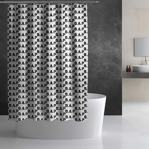 Шторка для ванной BAP kpop steel pattern / 3D-принт – фото 2