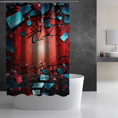 Шторка для ванной Взрыв камне абстракция / 3D-принт – фото 2