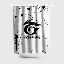 Шторка для душа Freefire черные краски, цвет: 3D-принт