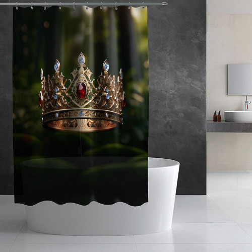 Шторка для ванной Королевская корона узорная / 3D-принт – фото 2