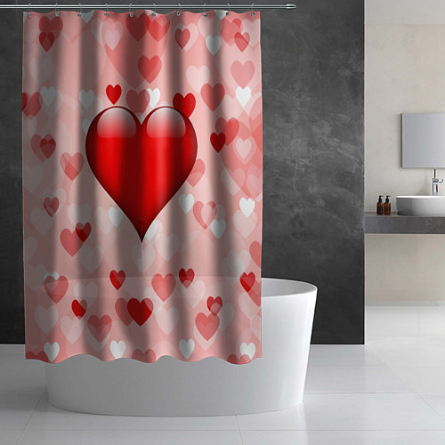 Шторка для ванной Огромное сердце / 3D-принт – фото 2