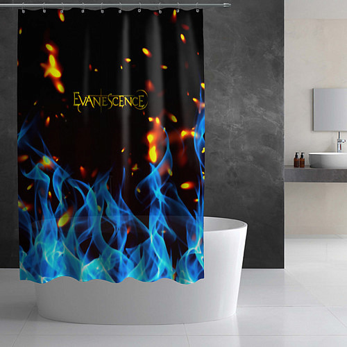 Шторка для ванной Evanescence огонь рок группа / 3D-принт – фото 2
